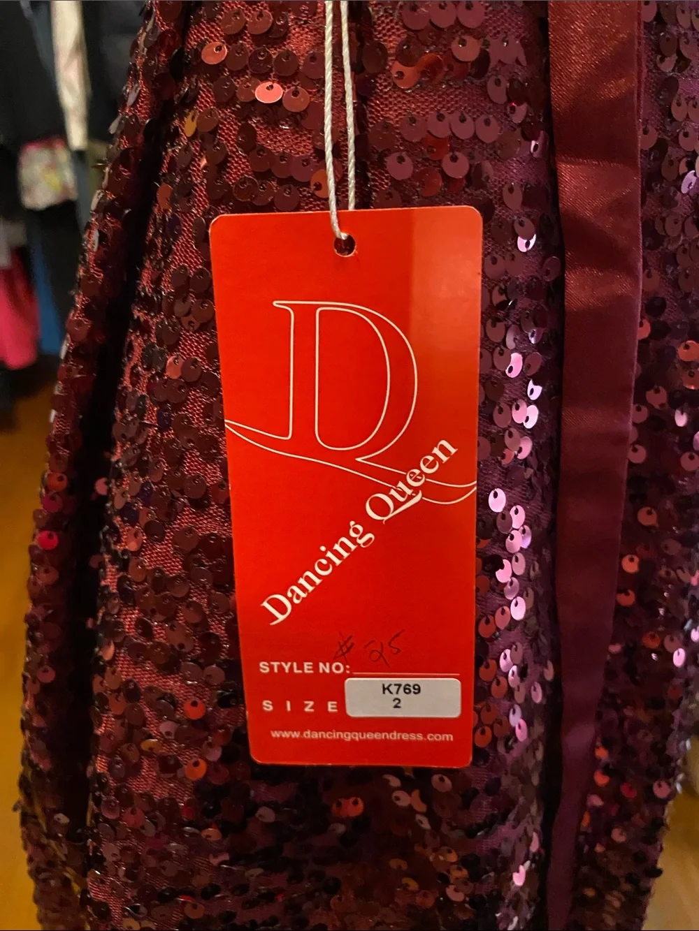Dancing Queen Girls' Burgundy Sequin Party Dress